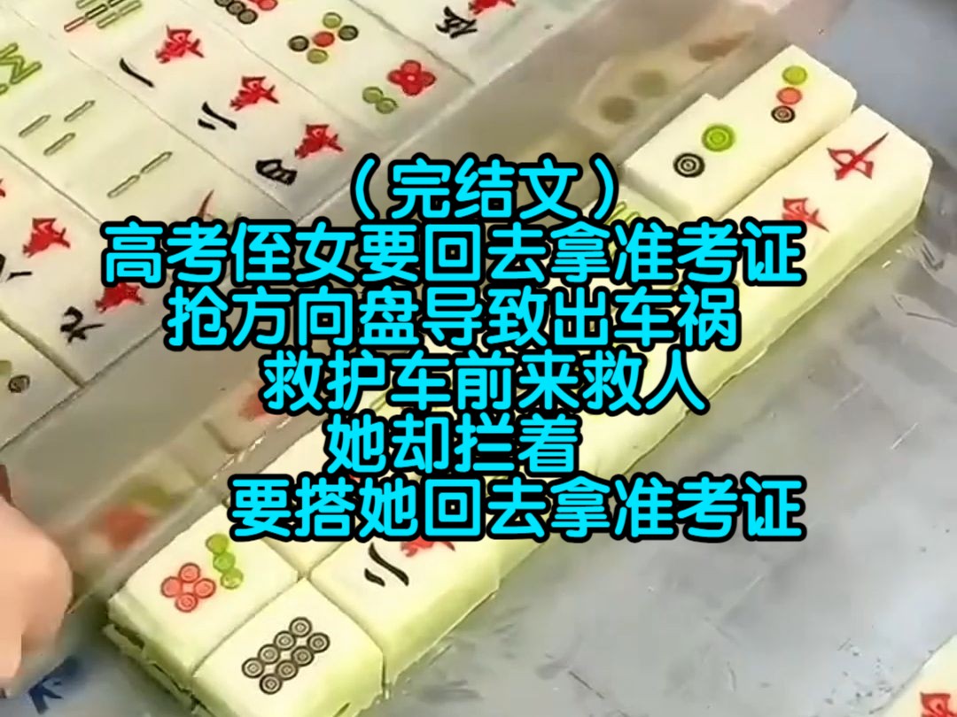 (完结文)高考侄女要回去拿准考证,抢方向盘导致出车祸,救护车前来救人,她却拦着要搭她回去拿准考证哔哩哔哩bilibili