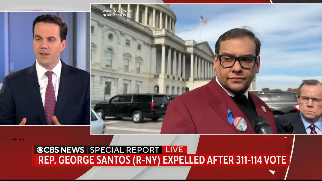 12/1 CBS | 这货总算被赶出众议院了George Santos expelled from Congress哔哩哔哩bilibili