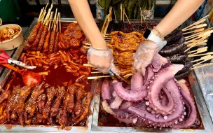 下载视频: 沈阳西塔街头特色朝鲜族小吃，年糕米肠鱼饼章鱼足，77元真不便宜