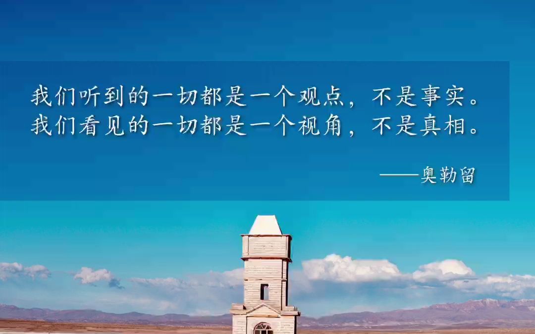 我们听到的一切都是一个观点,不是事实.