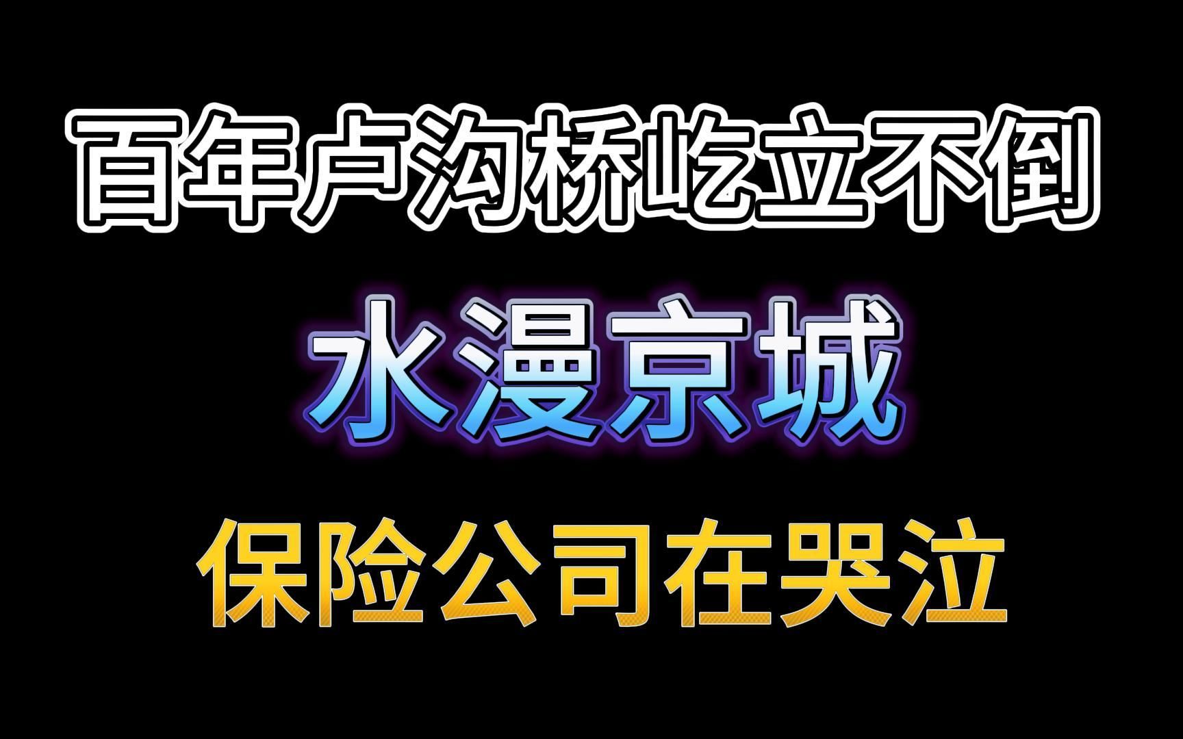 水漫京城,百年卢沟桥屹立不倒| 保险公司在哭泣,财产保险VS人寿保险,谁的现金流模型更稳定?更抗灾?哔哩哔哩bilibili