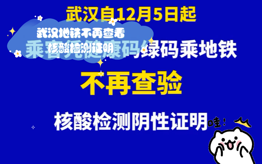 武汉地铁不再查看核酸检测证明哔哩哔哩bilibili