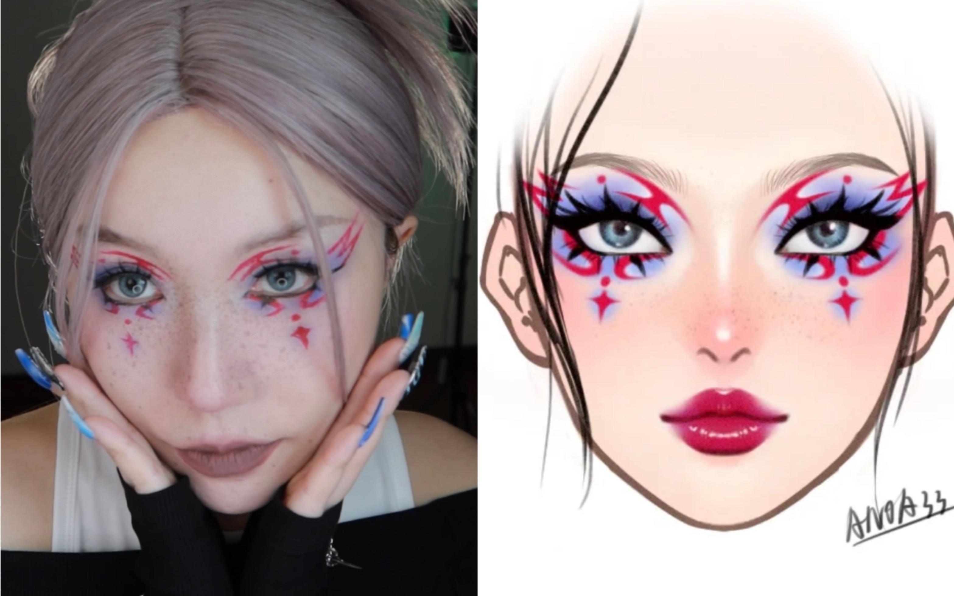 画中人仿妆|谁画谁好看的线条装