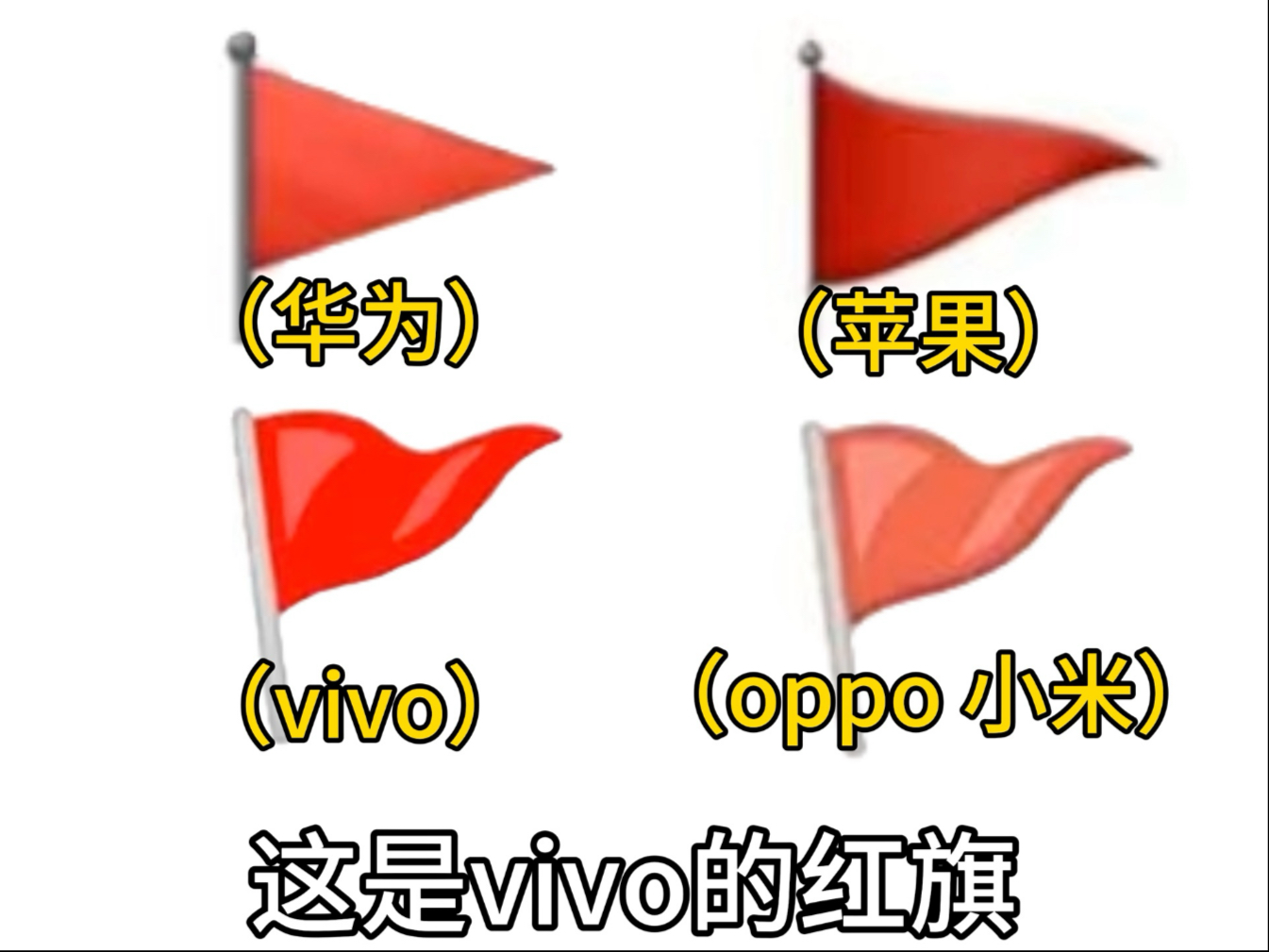不同手机的红旗表情