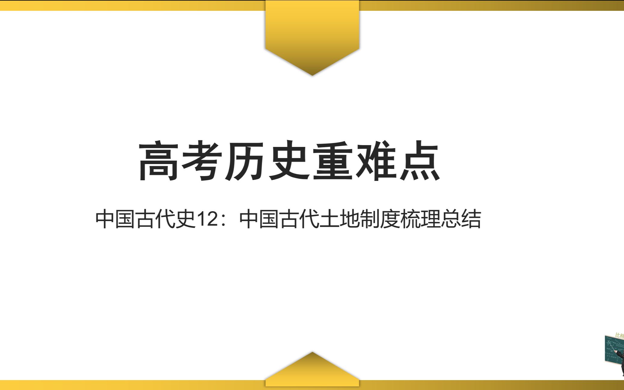 [图]【高考历史重难点】中国古代史12：中国古代土地制度梳理总结