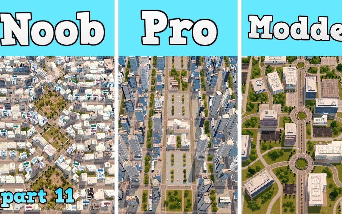 低中高阶玩家建造的办公区都市天际线noobvsprovsmodderbuildingthe