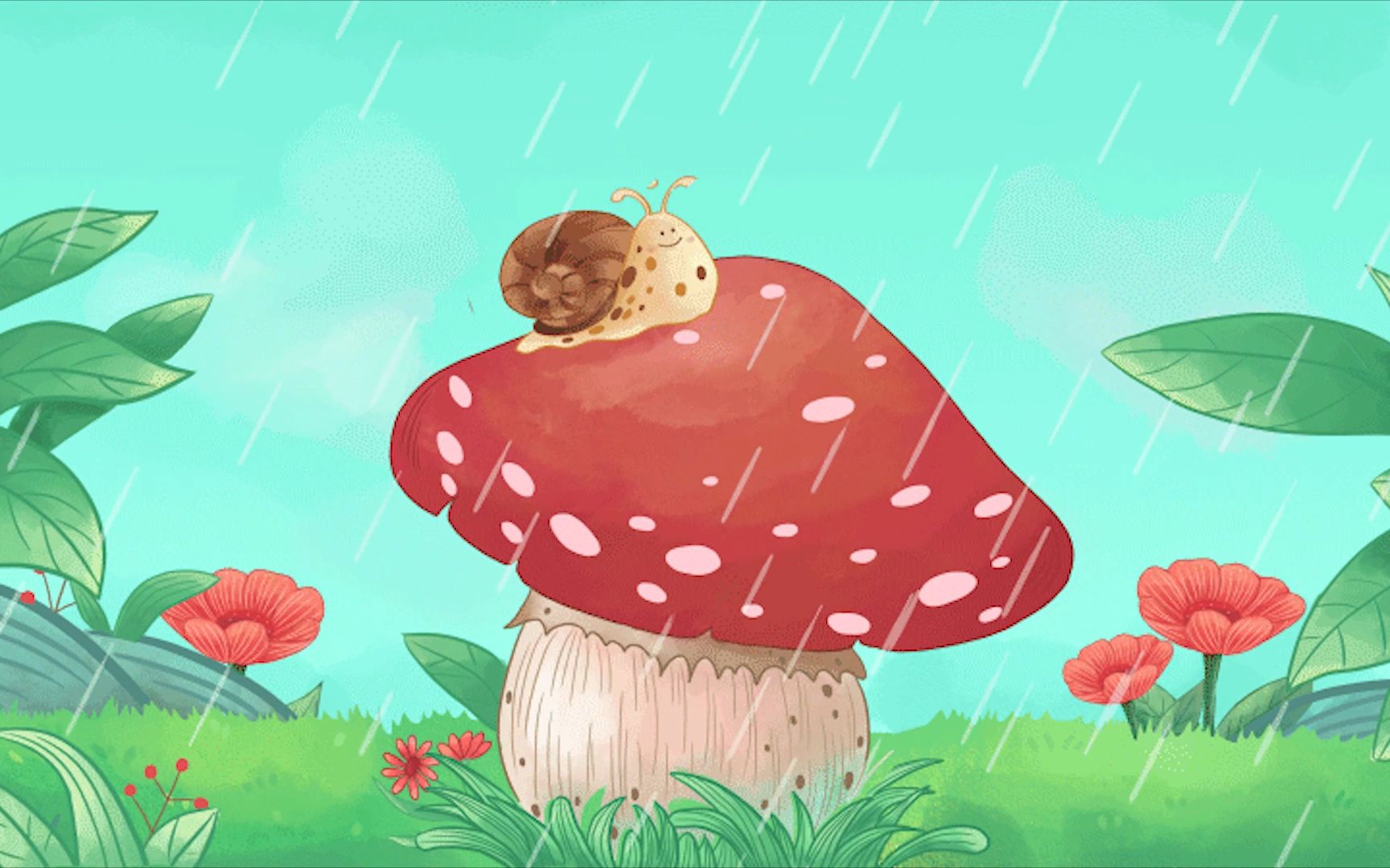 少儿舞蹈《下雨啦》音乐视频背景画面 儿童舞蹈背景视频