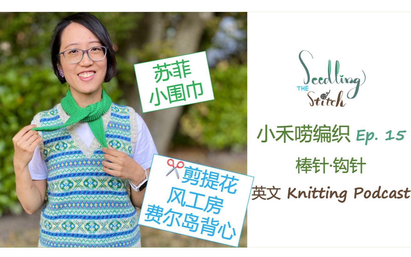 Knitting Podcast | 剪提花!风工房费尔岛背心,苏菲小围巾,麻花帽设计//Seedling Stitch【英文ⷥŒ语字幕】Ep.15哔哩哔哩bilibili