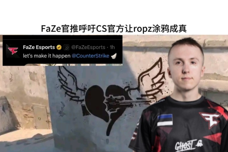 【CS赛事】FaZe官推呼吁CS官方让ropz涂鸦成为现实电子竞技热门视频