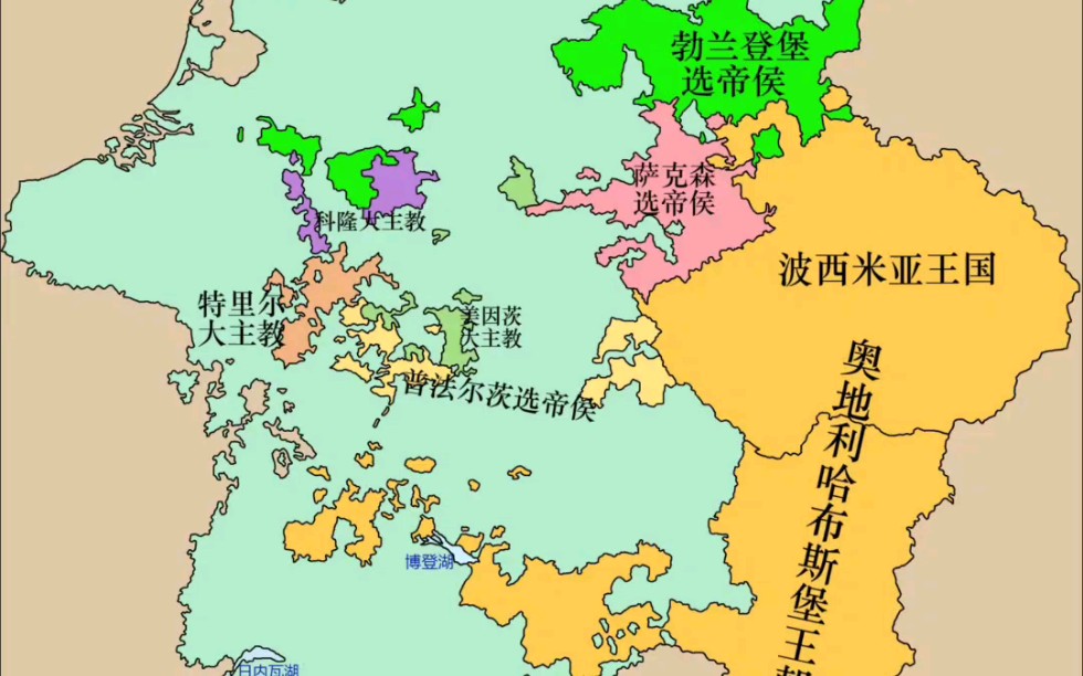 [图]1620年的神圣罗马帝国疆域及七大选帝侯