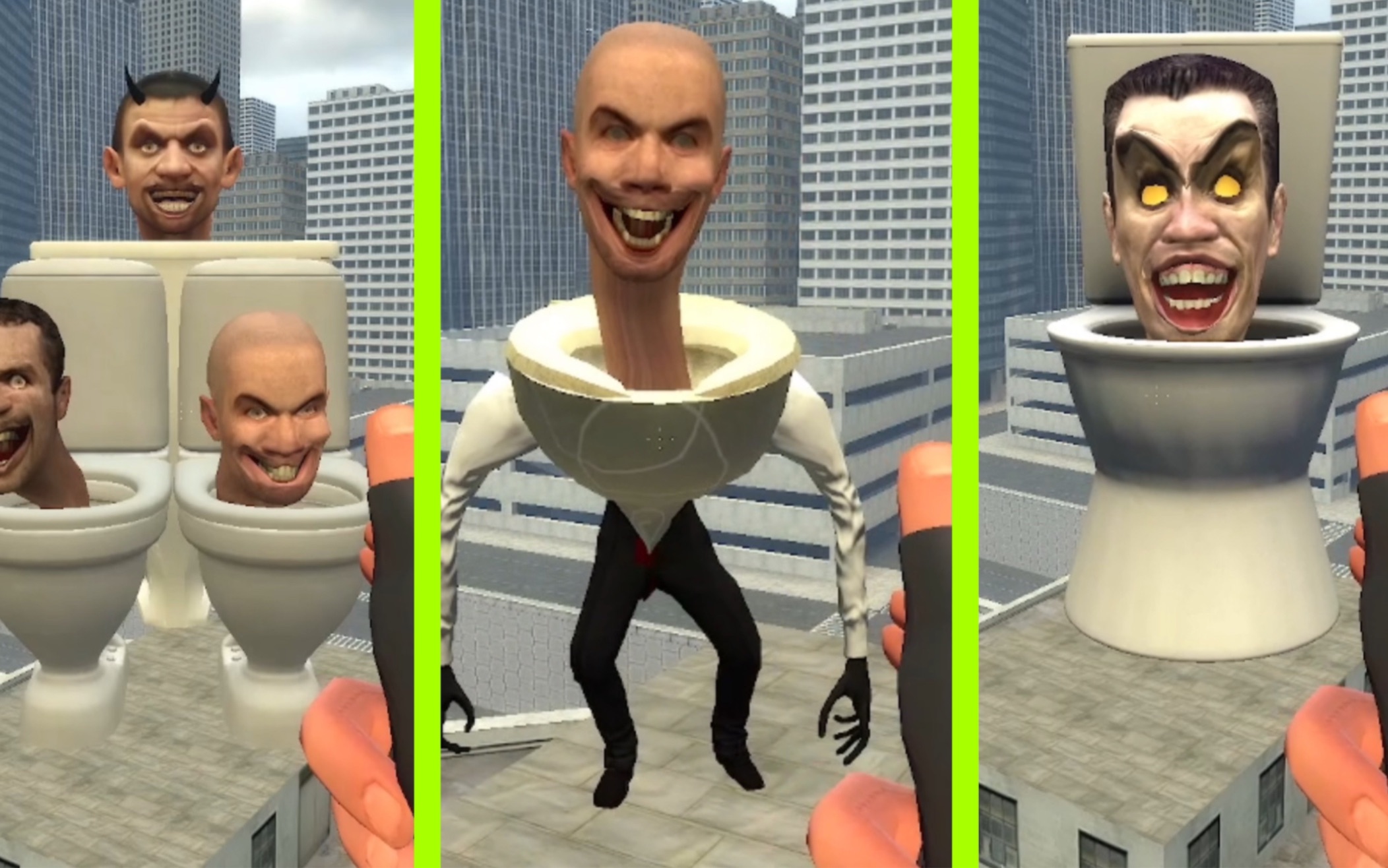 马桶人太能得瑟,手指弹飞马桶人,这个操作也太过瘾了 !