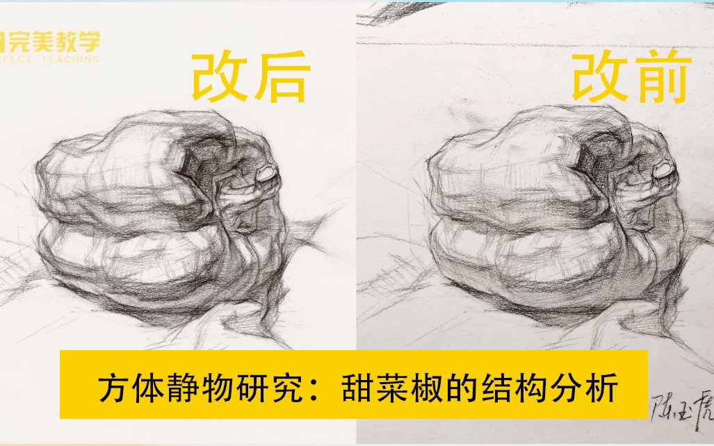 【改画视频来啦】有关方体静物研究——甜菜椒结构分析哔哩哔哩bilibili