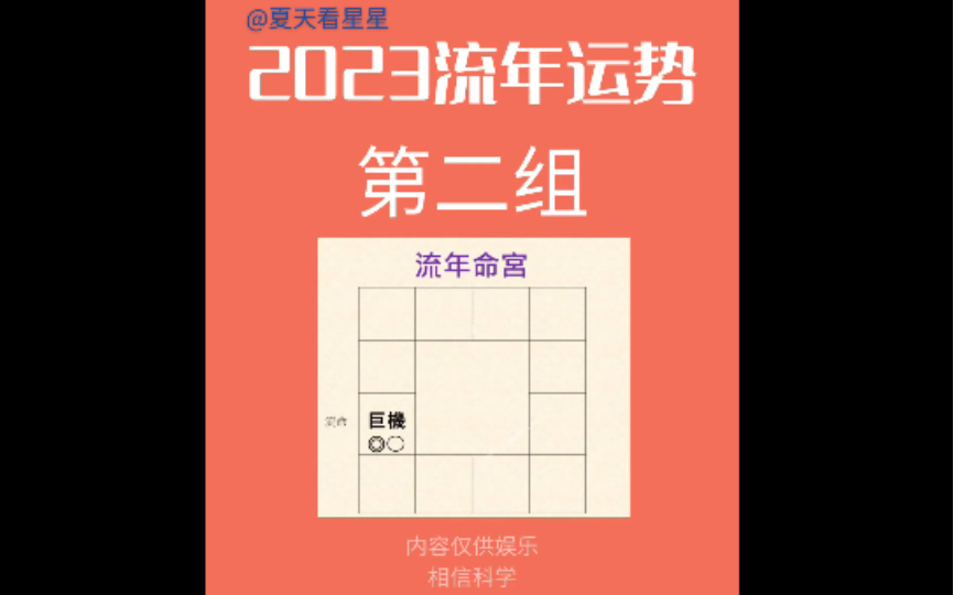 2023年|运势|流年命宫第二组|地支卯|天机、巨门哔哩哔哩bilibili