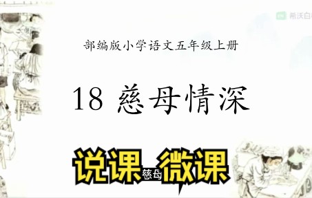 五年级《慈母情深》说课步骤 试讲流程 示范微课视频 赛课哔哩哔哩bilibili