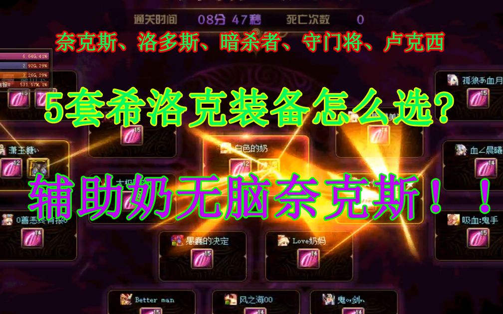 dnf:疯奶大硕详细分析,奶爸奶妈如何选希洛克装备?辅助向(二)