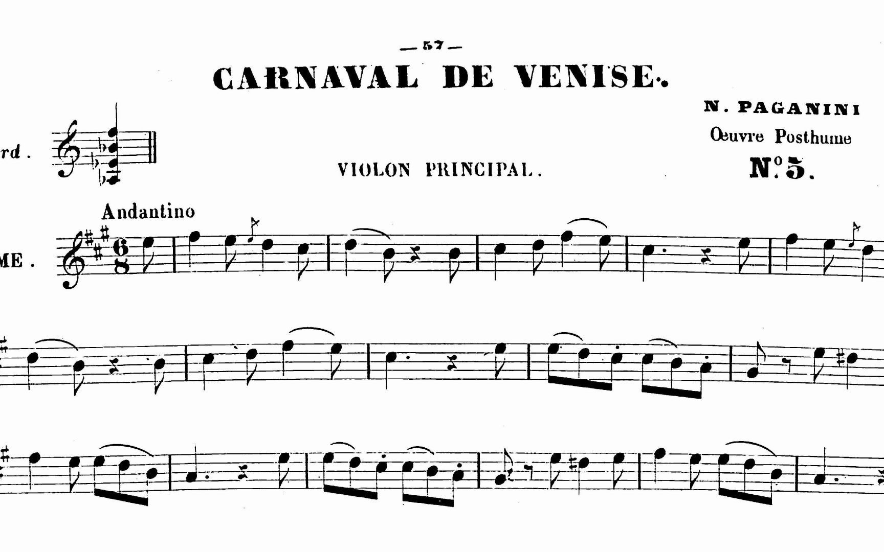 [图]［曲谱同步］［小提琴］Variations on Carnival of Venice 威尼斯狂欢节变奏曲 By Niccolò Paganini 帕格尼尼