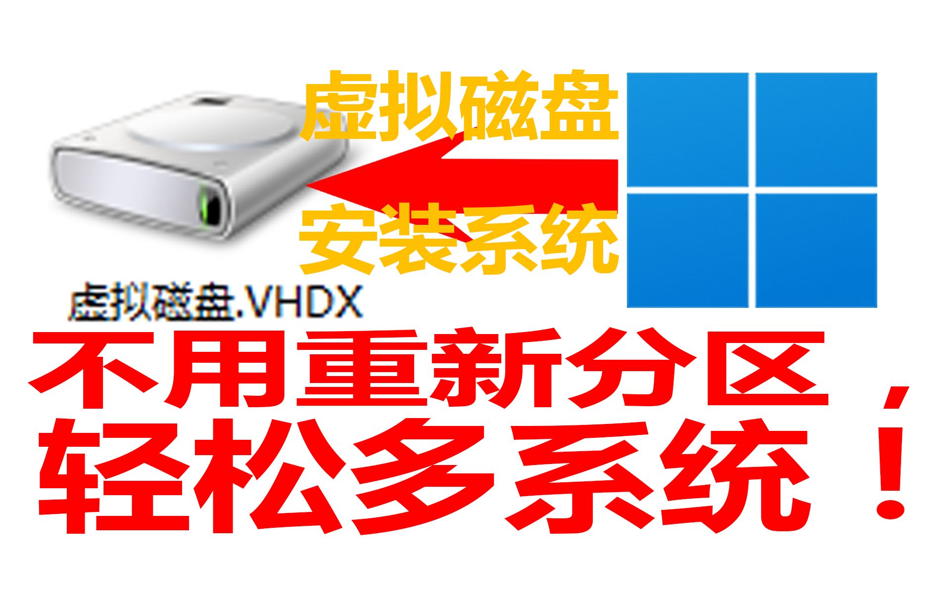 想多系统没分区?虚拟磁盘来帮您!教你把系统安装到虚拟磁盘,不用改变电脑磁盘分区哔哩哔哩bilibili