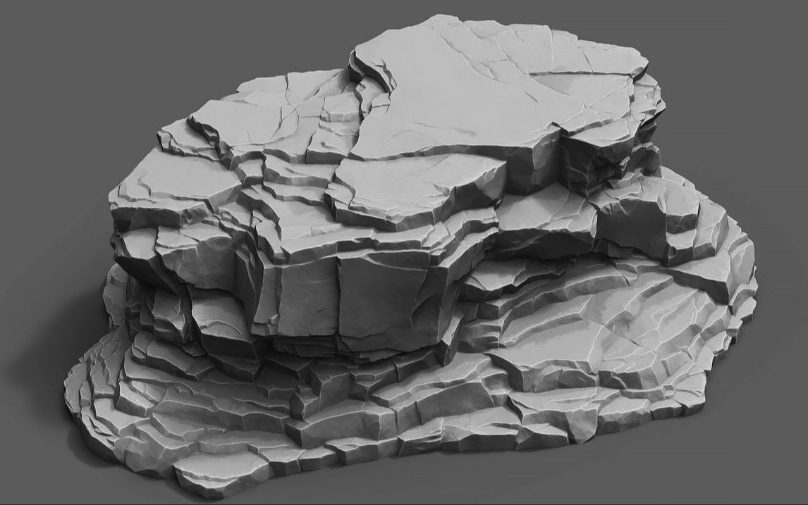 次世代场景入门必学的写实山石雕刻，ZB雕刻山石全流程，石头的大型搭建与纹理雕刻思路技巧讲解【zbrush建模/zbrush新手教程】-西西在 ...
