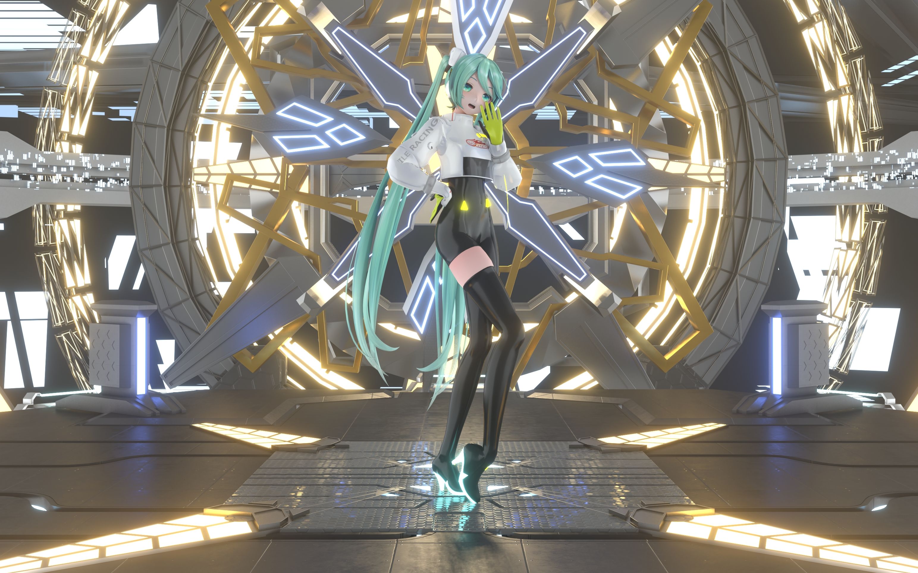 【blender/mmd】-ヒビカセ 让其响彻 racing miku 2022