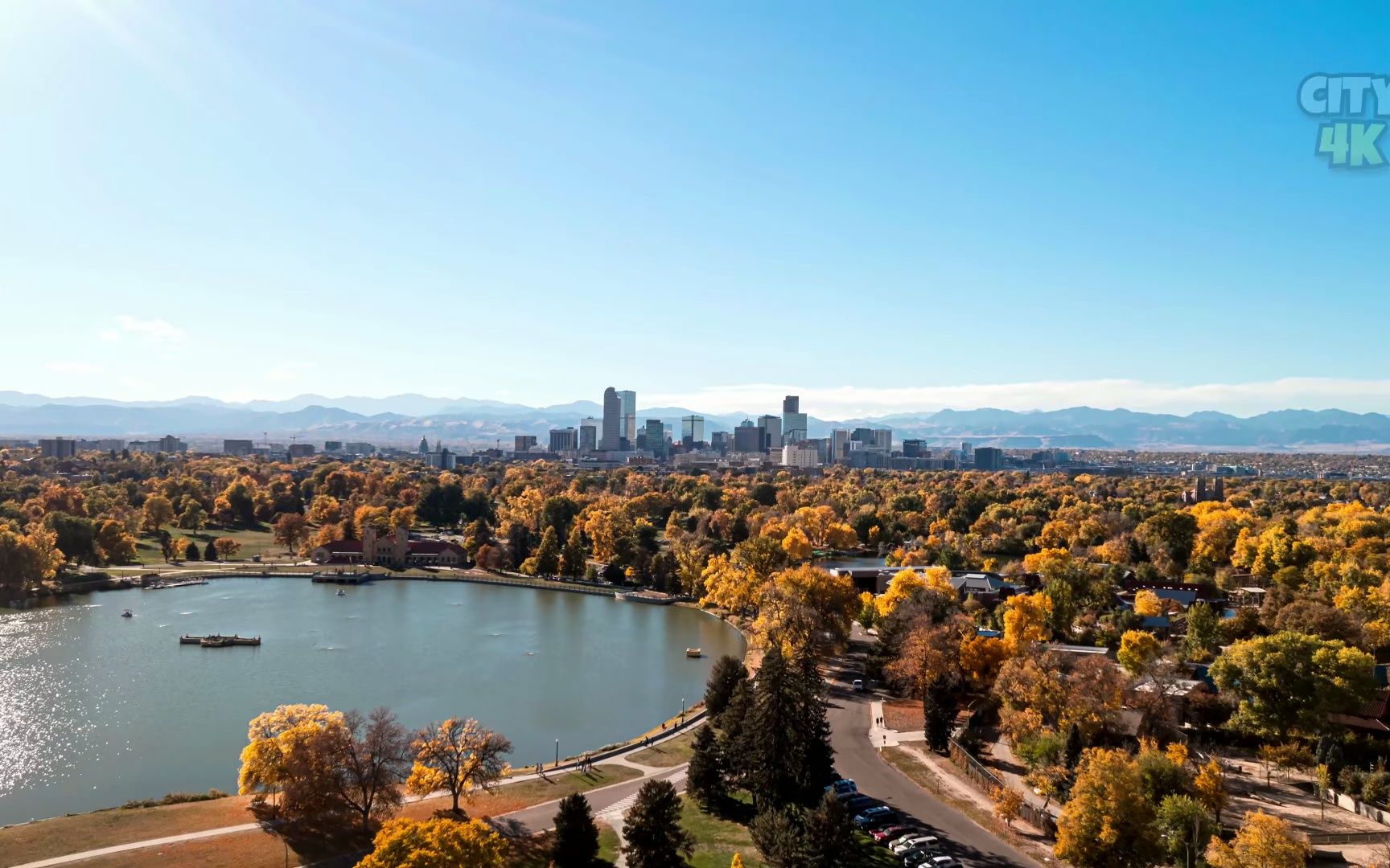 denver, colorado usa 2023 in 4k ultra hd - drone and time lapse