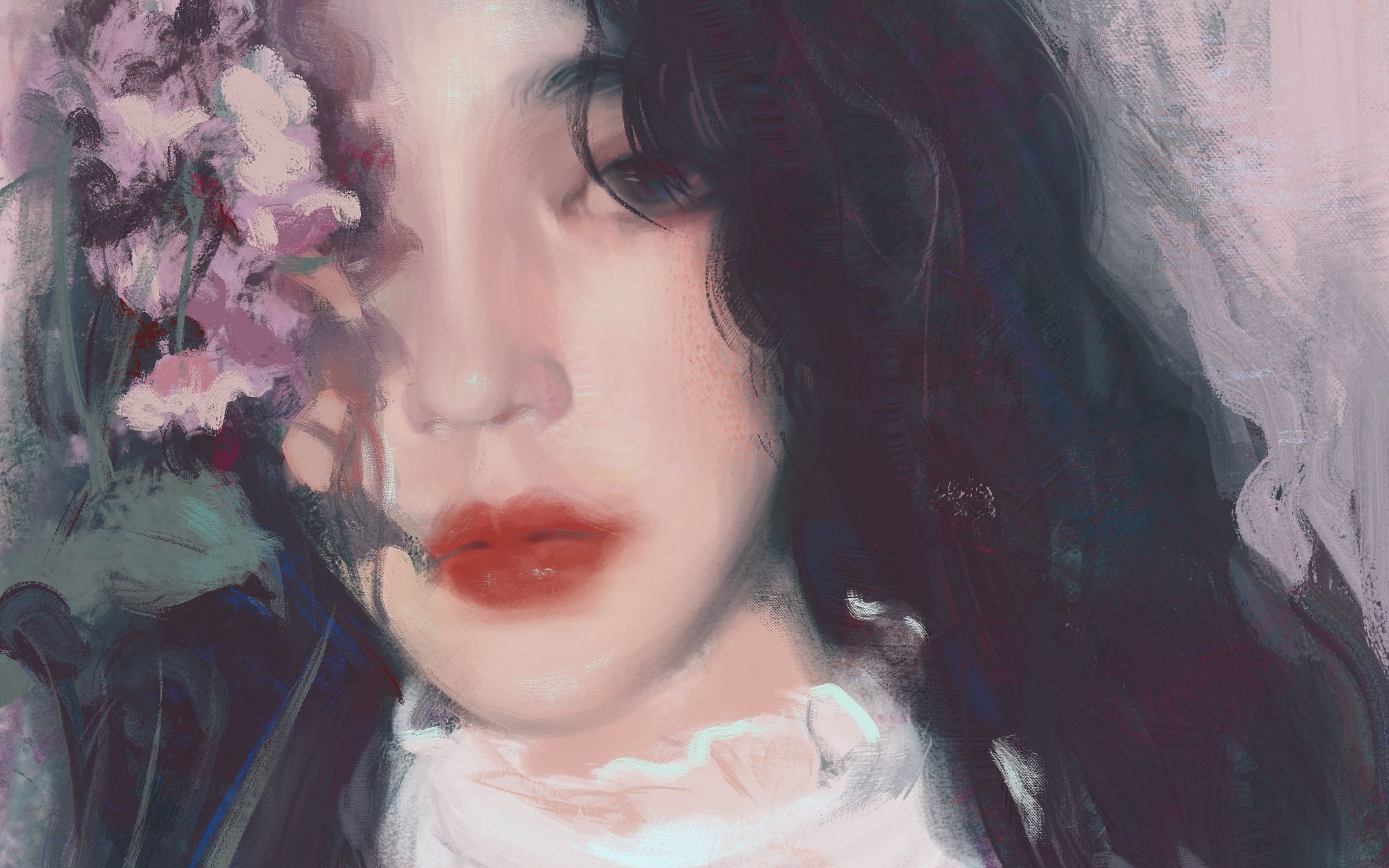 活动  [板绘厚涂]油画风厚涂美女头像