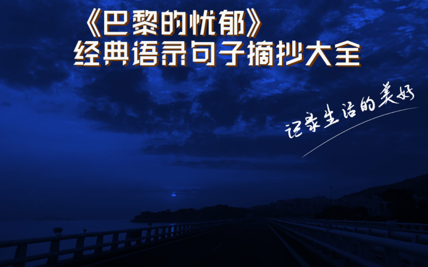 《巴黎的忧郁》经典语录句子摘抄大全哔哩哔哩bilibili