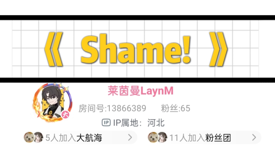 《Shame!》莱茵曼LaynM哔哩哔哩bilibili