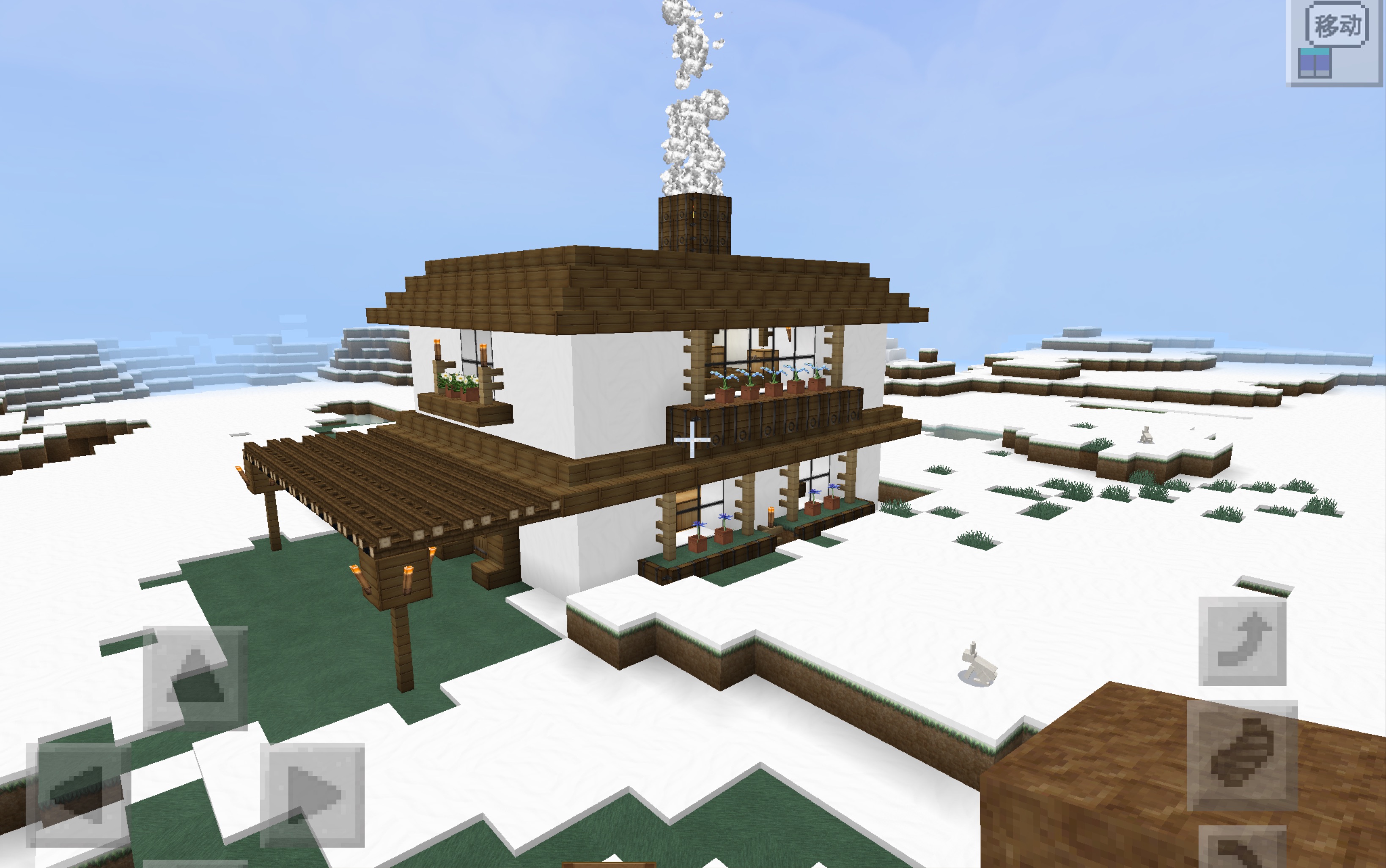 minecraft生存    线下好几天的努力,雪中别墅