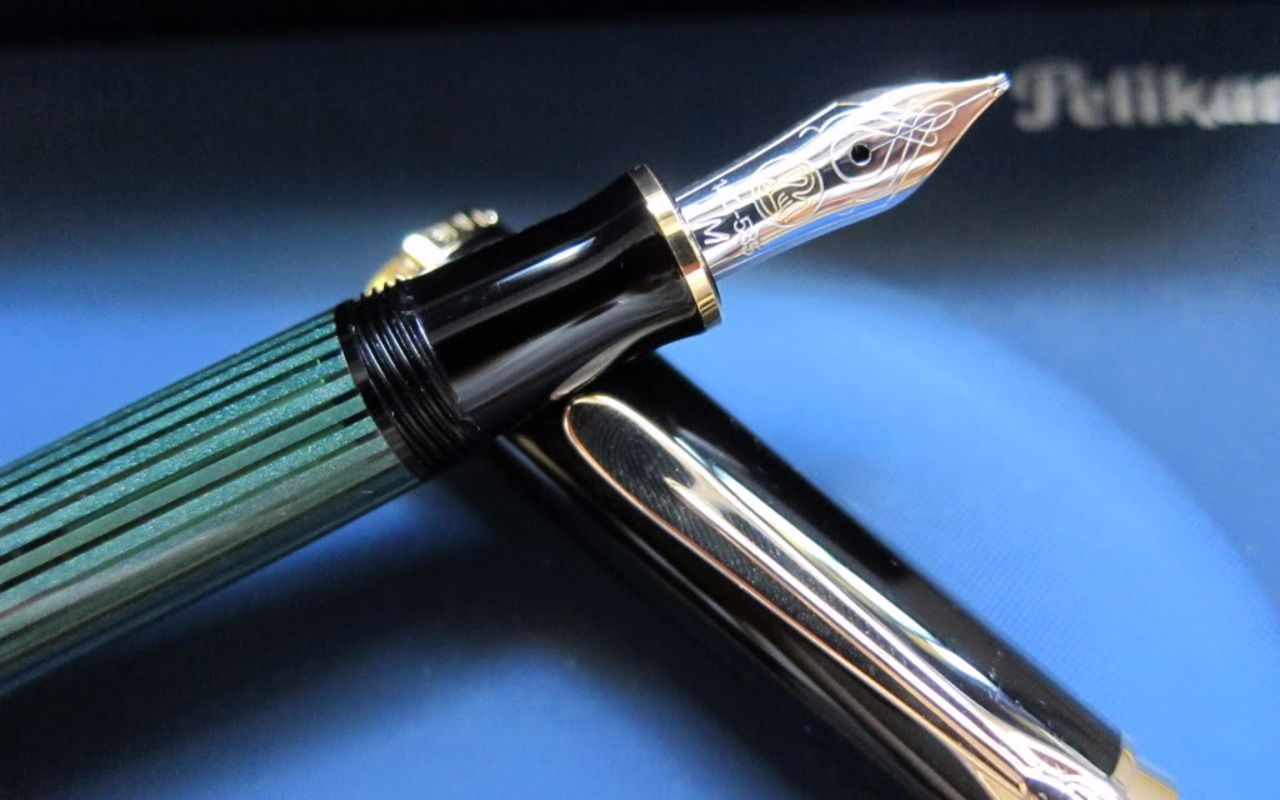 有趣的制造7经典的pelikanm400绿条纹的制造全程百利金钢笔help德语我