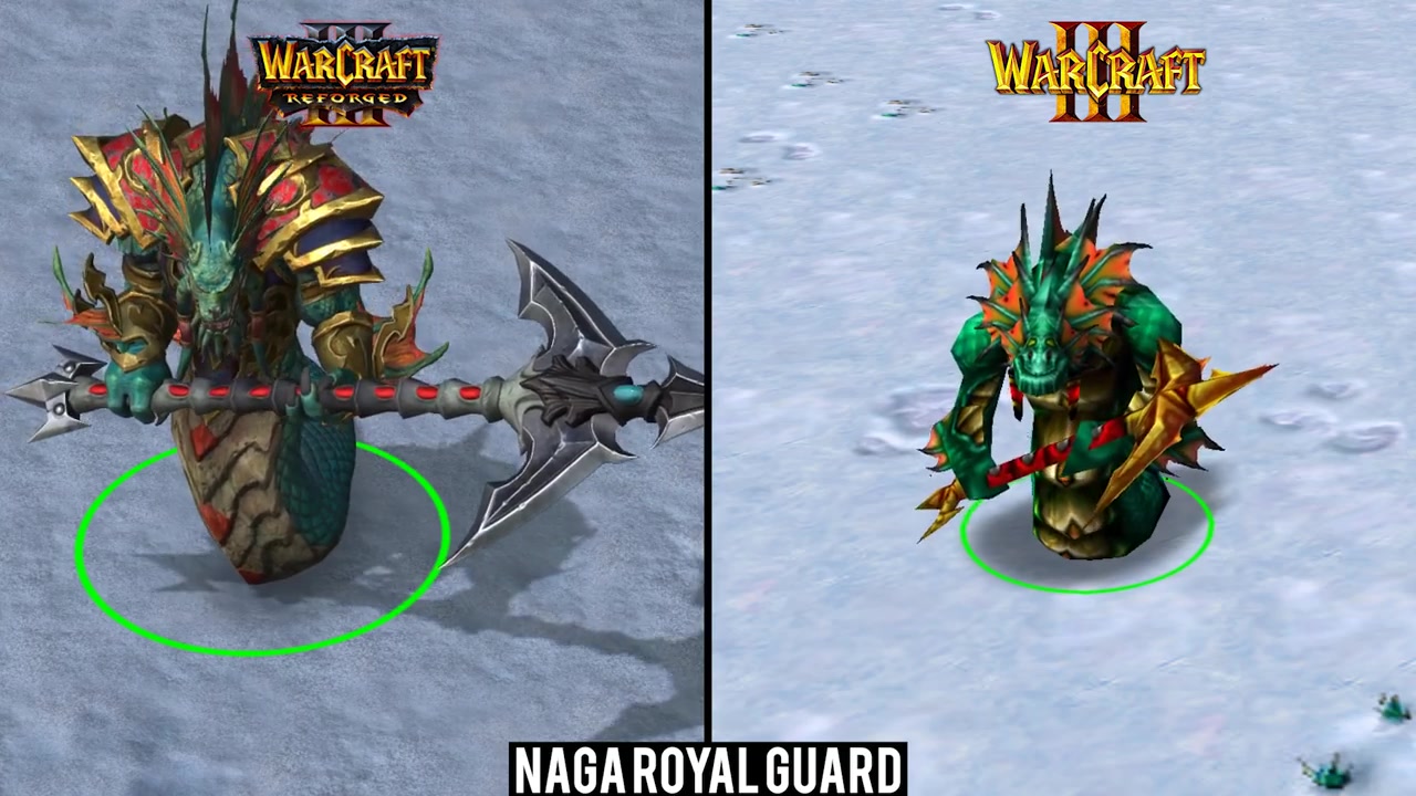 魔兽争霸3重制版beta测试版娜迦族单位,建筑,新旧模型对比展示