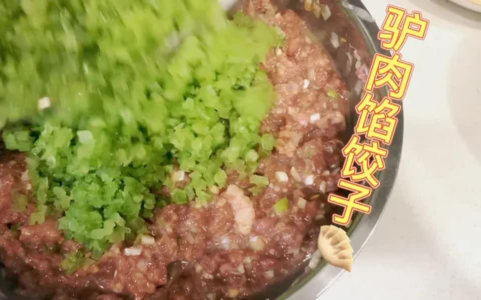 驴肉陷饺子𐟥Ÿ,这样做味道更鲜美!东北大妈教你自己在家做饺子馅哔哩哔哩bilibili