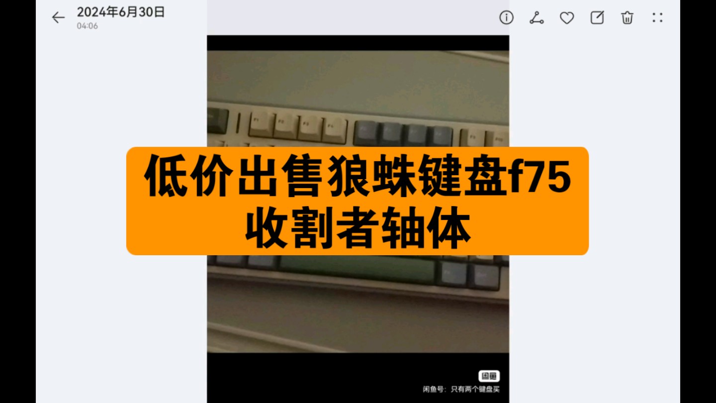 闲置三个键盘,一个狼蛛f75收割者,原价199现174元包邮,今年一月才买,其余全新,其他两个键盘各五十元,运费15元.有感兴趣的咸鱼收索:只有两个...