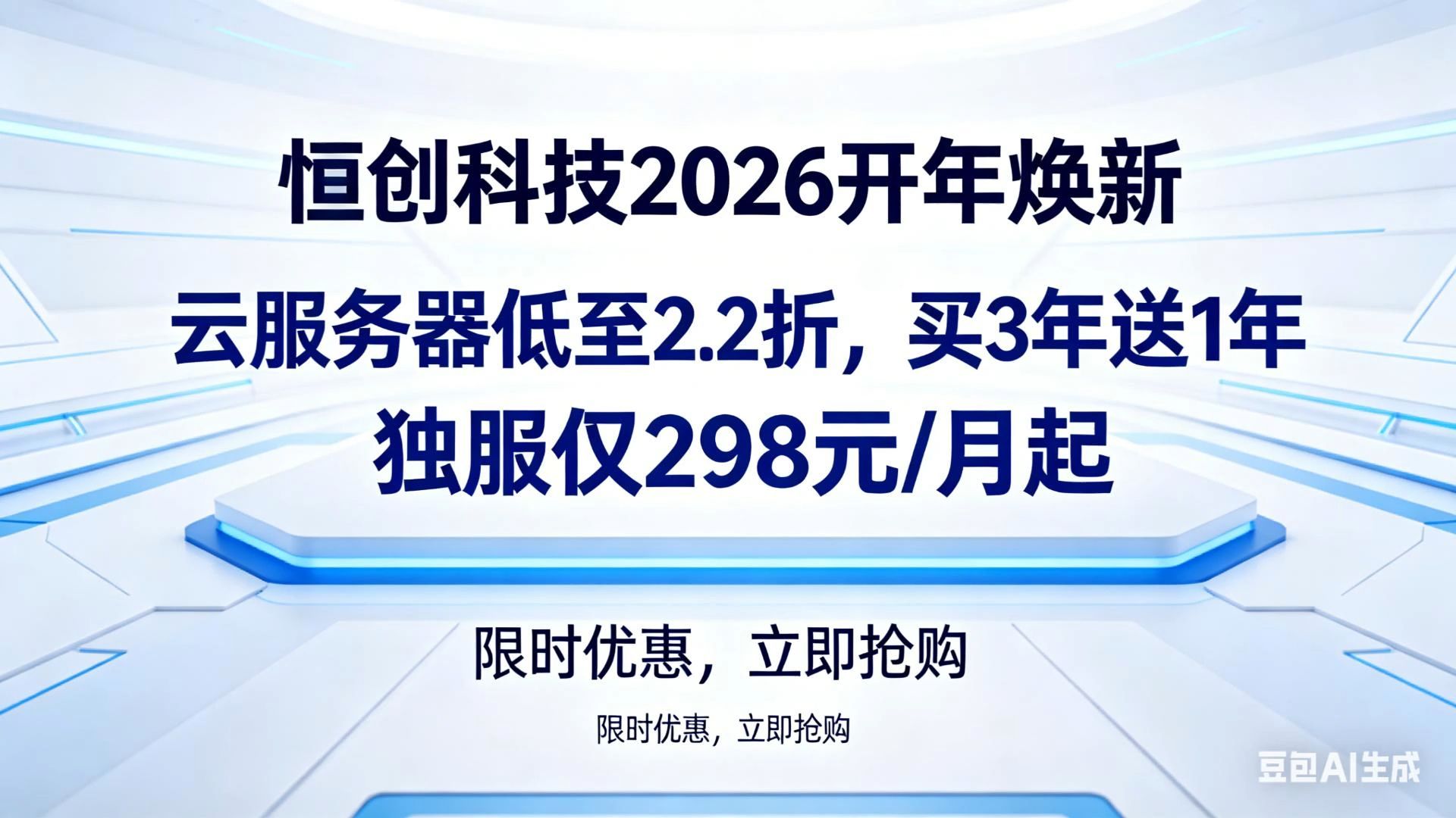 恒创科技 2026 开年焕新!云服务器低至 2.2 折,买 3 年送 1 年,独服 298 元 / 月起