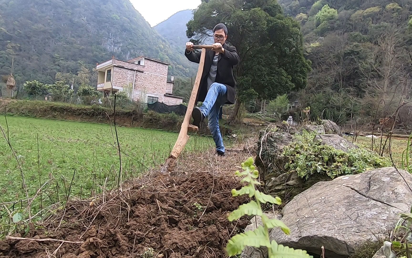 二十一世纪了还有人用这么原始的农具全手工犁地你使用过吗
