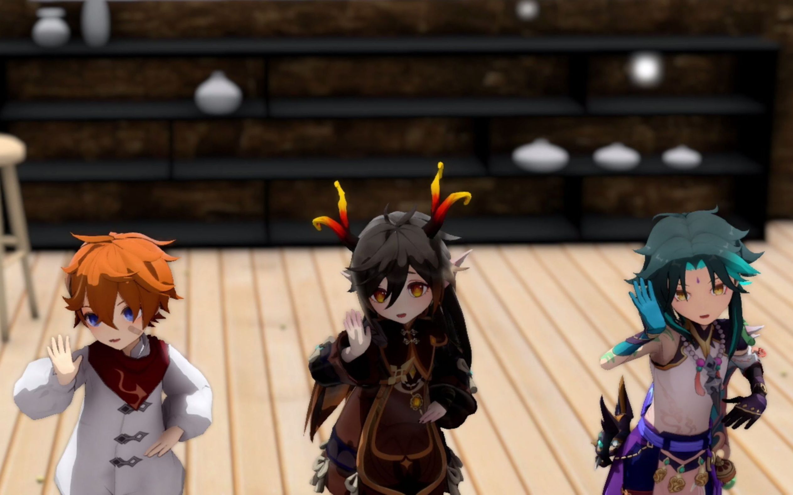 【原神mmd 4k超清】是的,我们有个孩子 【三小只的转呀转呀】