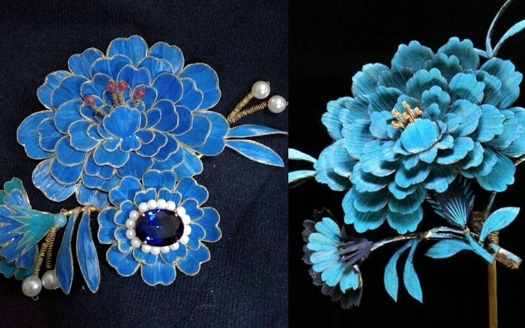 【守望-鹅毛仿点翠】仿文物牡丹花~两星期工作量,改动了一下嘻嘻.