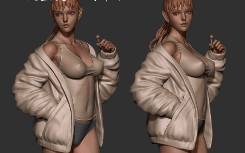 zbrush女性模型快速制作主要是技术_哔哩哔哩 (゜-゜)つロ 干杯~-bili