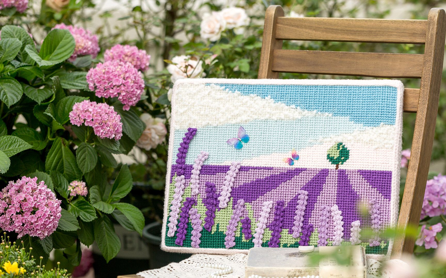 【sa1451】苏苏姐家_钩针《植觉》系列-花景装饰画_薰衣草款编织视频