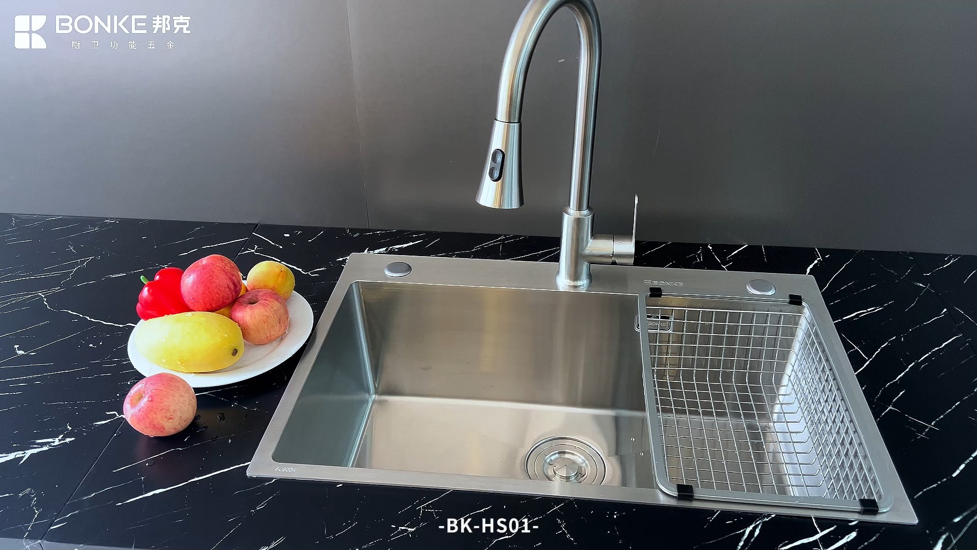 邦克拉丝不锈钢水槽bk-hs01,高档拉丝工艺,时尚x型导流线,新型下水组