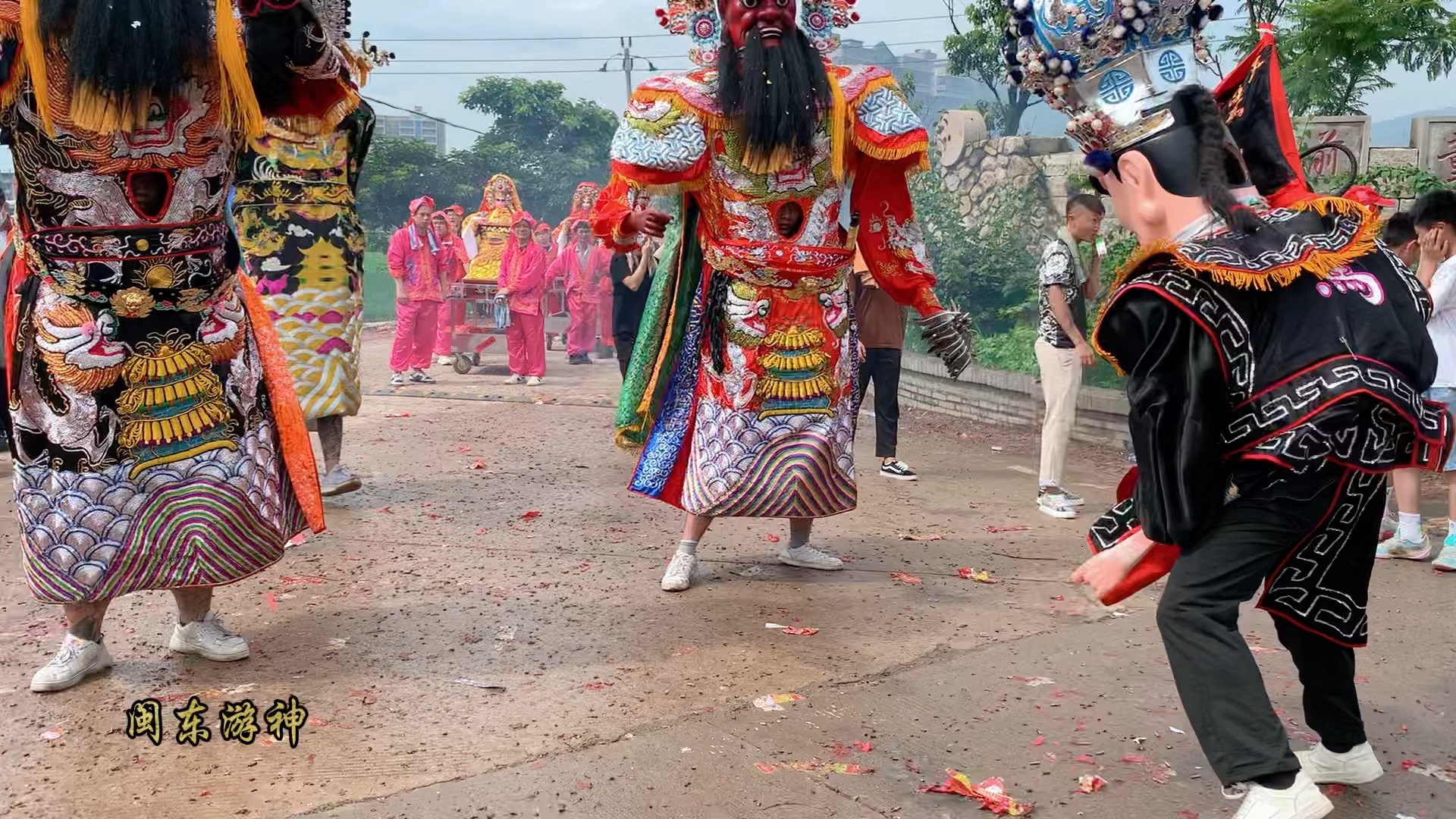 福州长乐文岭前董村游神 枷锁将军 麻总政 林马夫开路探路咚咚咚
