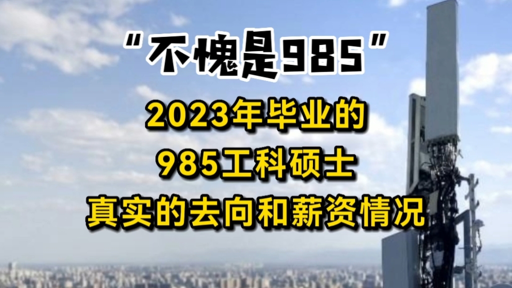 “不愧是985”,2023年毕业的985工科硕士,真实的去向和薪资情况哔哩哔哩bilibili