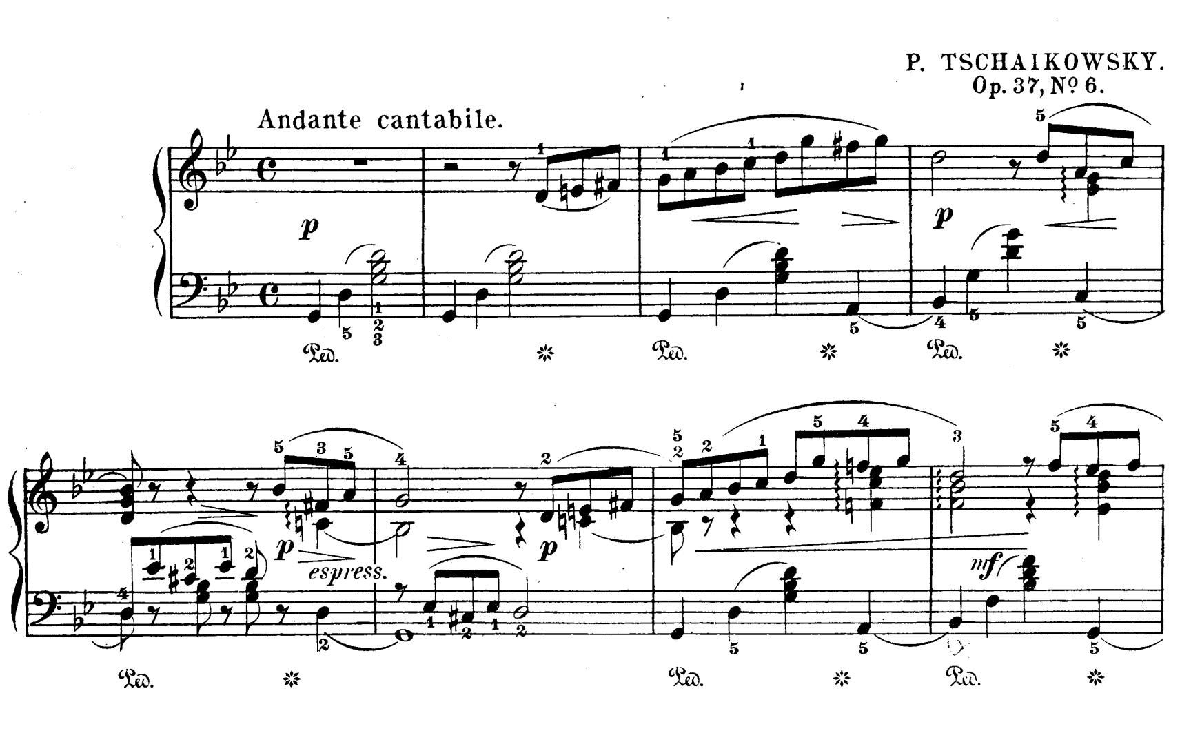 Tchaikovsky 柴科夫斯基 六月 船歌 June Barcarolle op.37a no.6钢琴谱哔哩哔哩bilibili