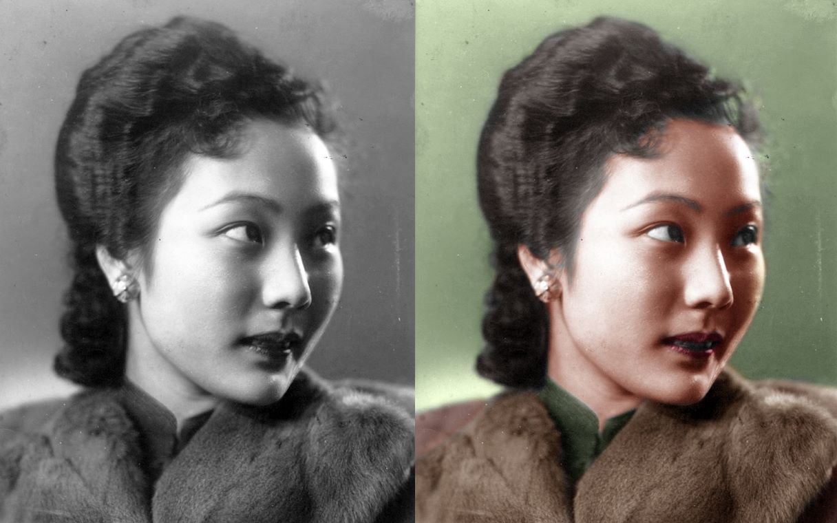 ps记录京剧演员赵燕侠旧照上色