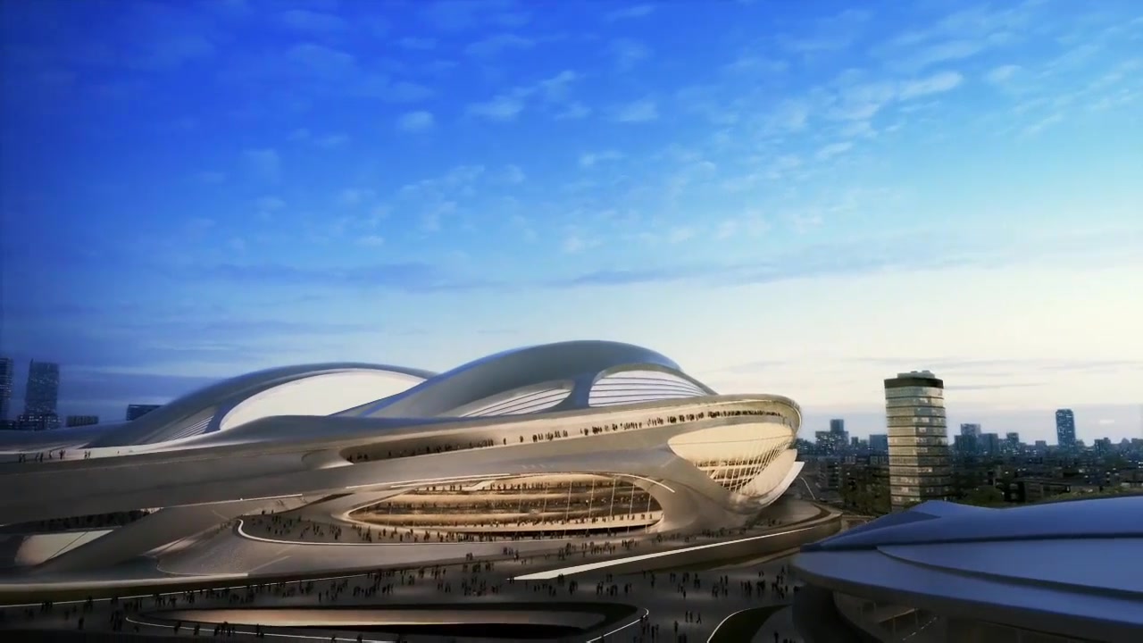 【建筑设计欣赏】扎哈日本国立竞技场方案(2020奥运场馆)动画