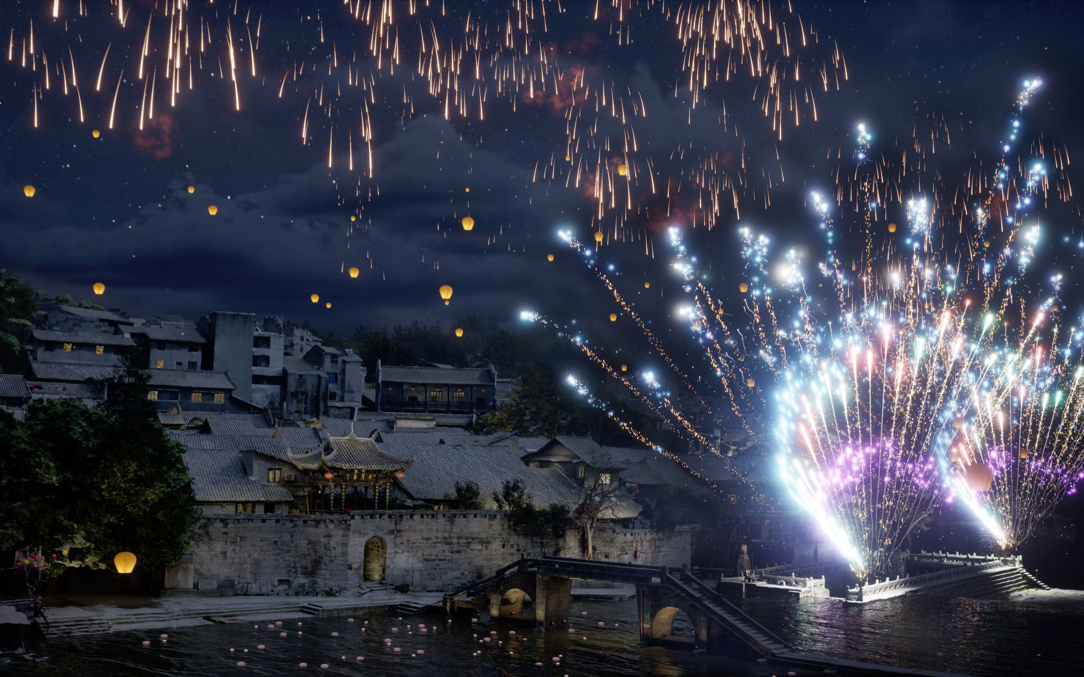 来一场元宇宙的烟火秀吧——数字夜游万灵古镇