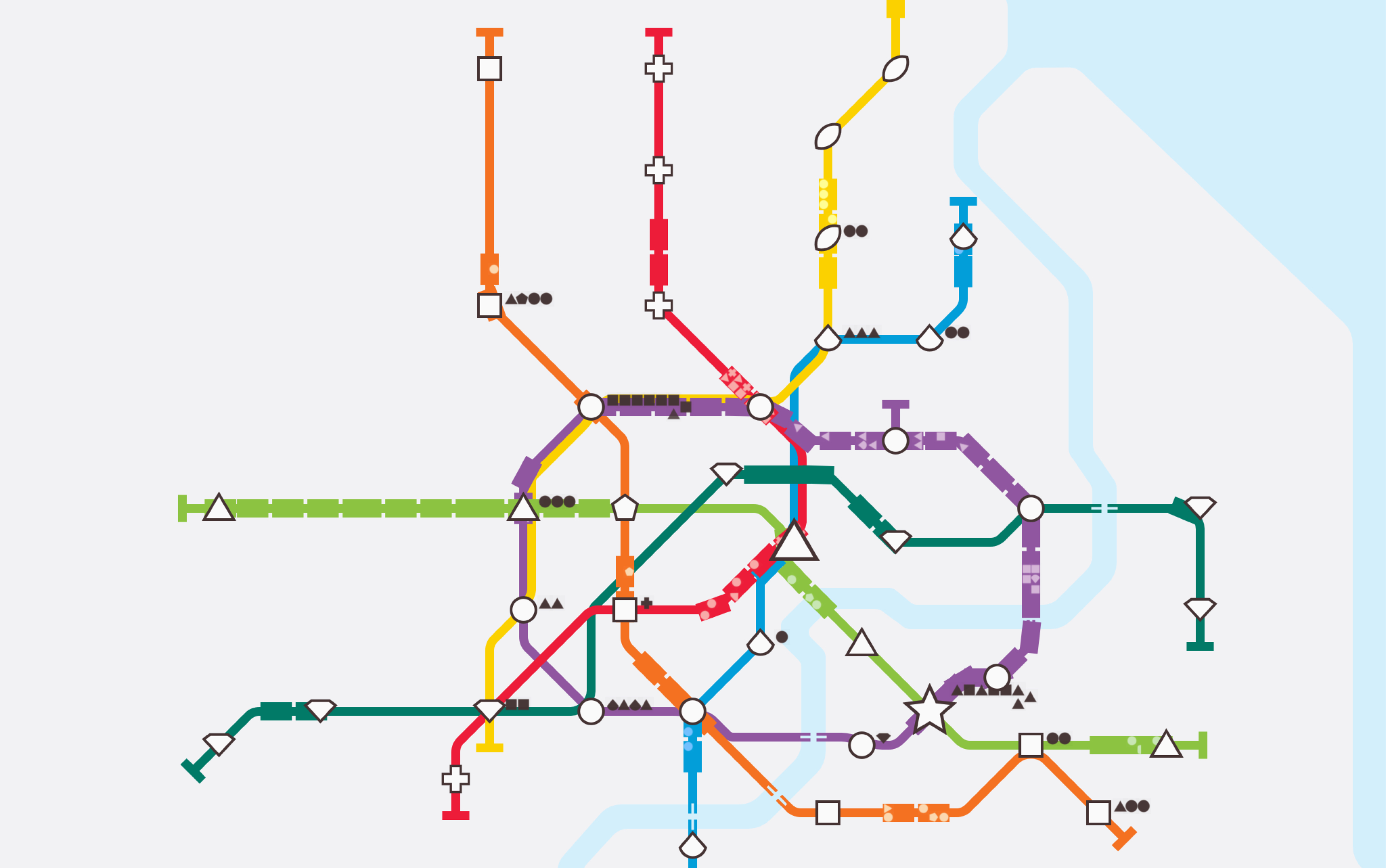 《mini metro》上海的仿地铁线路图