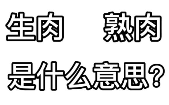 【AC小G识】大佬们说的生肉熟肉到底是什么意思?哔哩哔哩bilibili