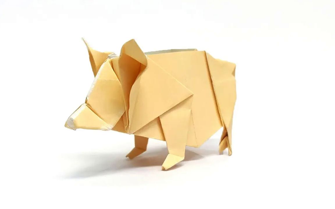 【weesel origami】猪折纸教程 how to maker a paper pig