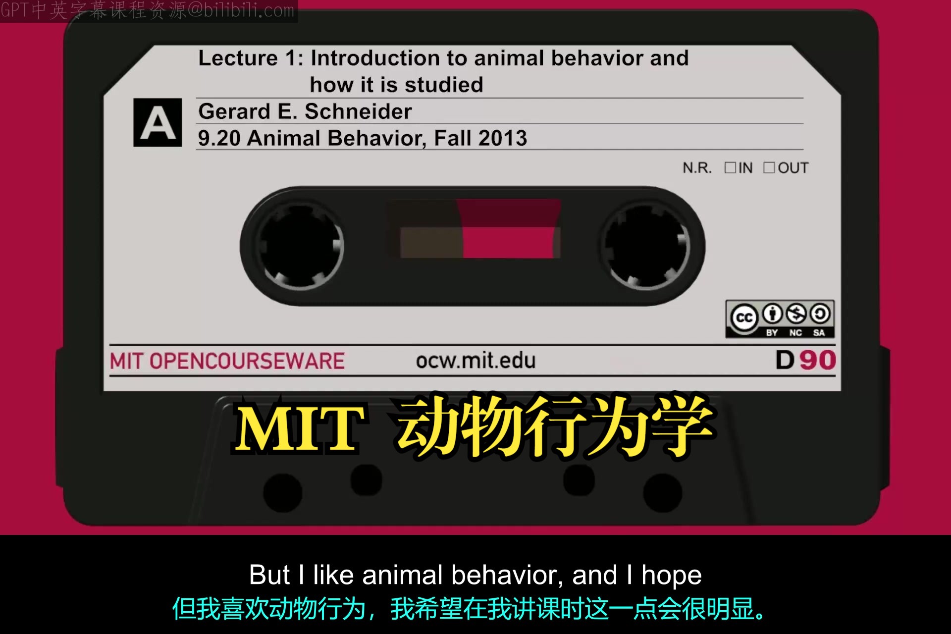 MIT《动物行为学|MIT 9.20 Animal Behavior Fall 2013》中英字幕(deepseek)哔哩哔哩bilibili