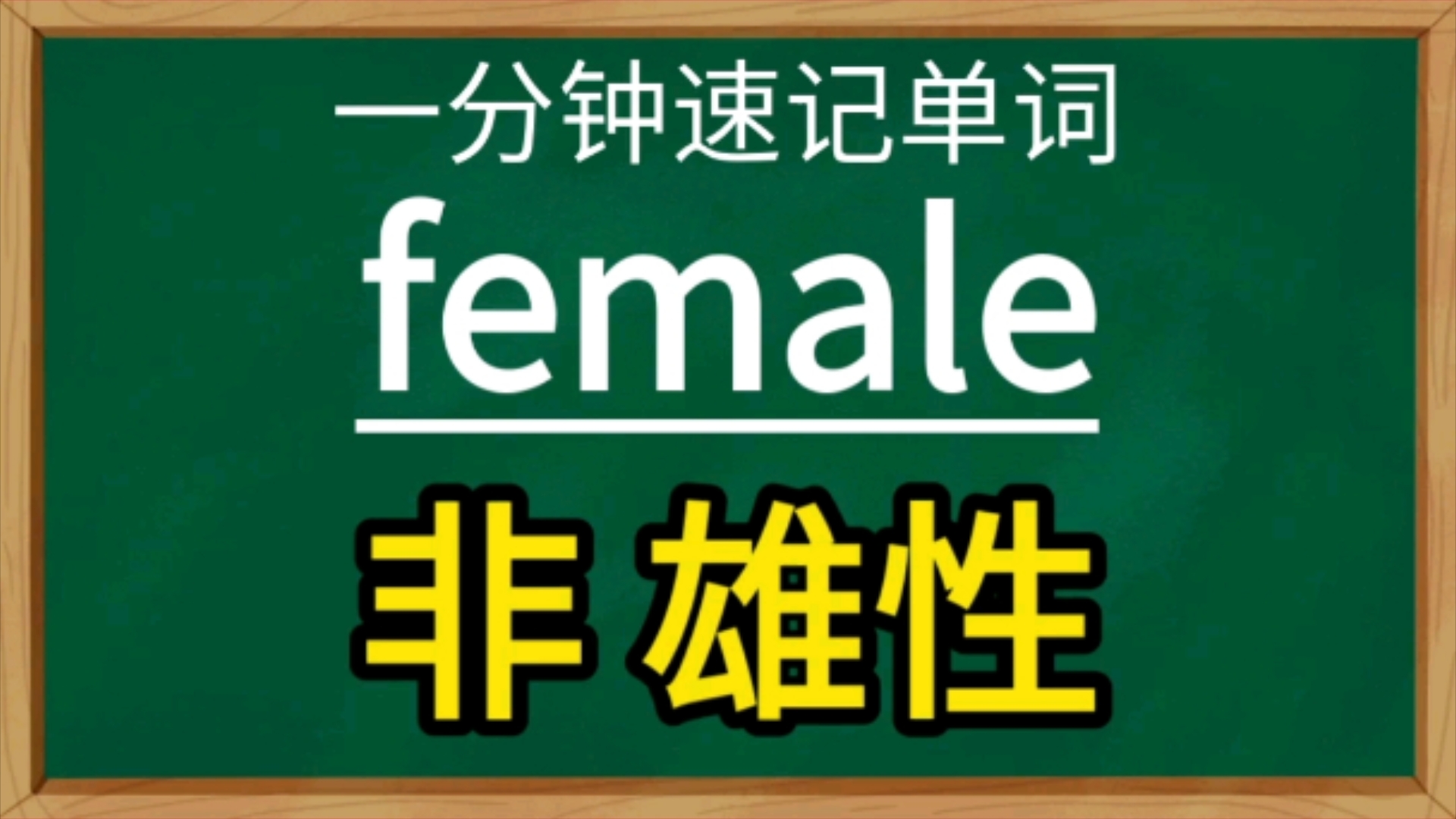 一分钟速记单词femalen.雌性哔哩哔哩bilibili